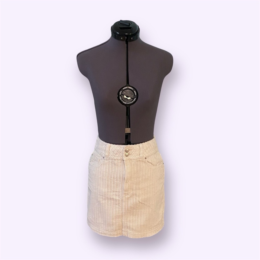 BDG Cream Corduroy Skirt